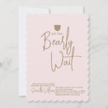 Minimalistisk enkel modern liten björn Baby Shower