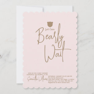 Minimalistisk enkel modern liten björn Baby Shower Inbjudningar