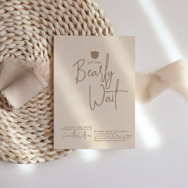 Minimalistisk enkel modern liten björnstövel inbjudningar