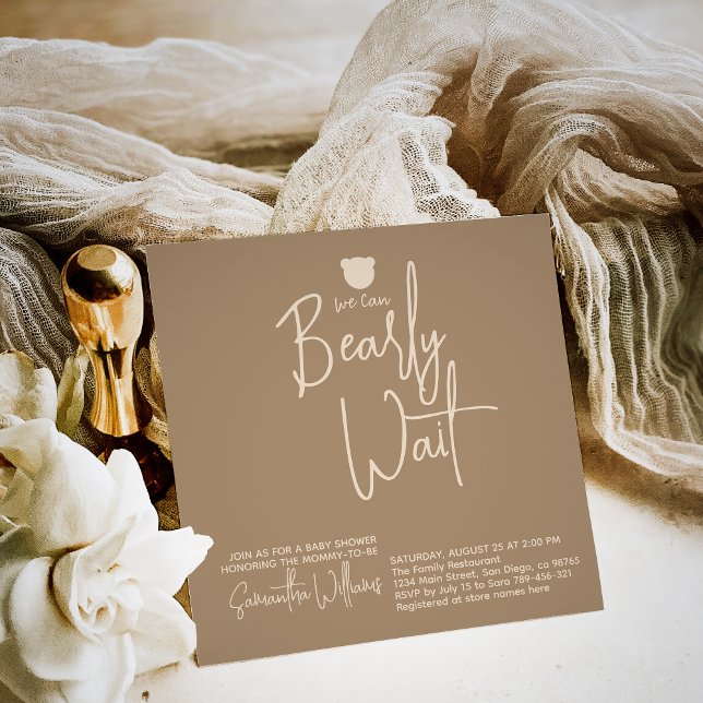 Minimalistisk enkel modern liten björnstövel inbjudningar (Skapare uppladdad)