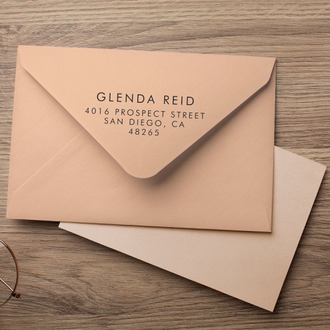 Minimalistisk enkel modern Returadress Stämpel (Skapare uppladdad)