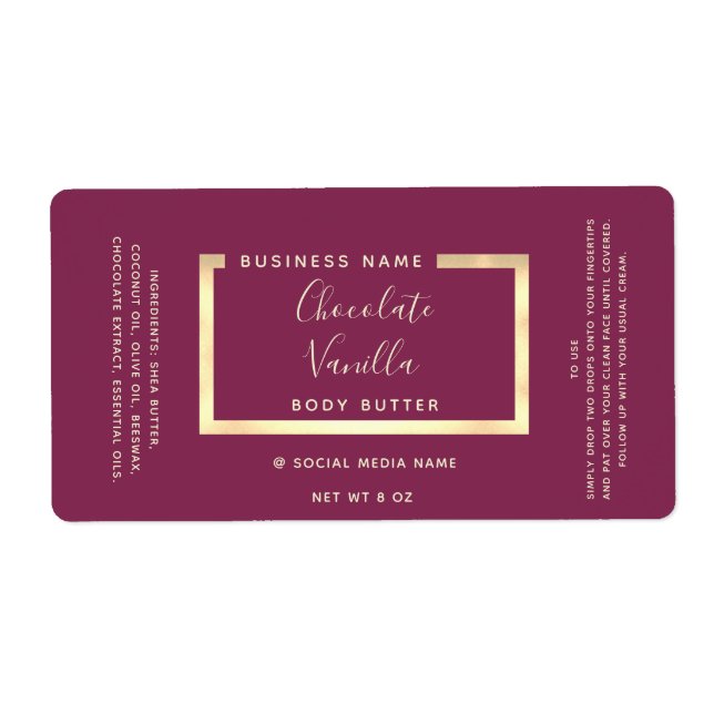 Minimalistisk enkel modern typografi guld ram fraktsedel (Framsidan)