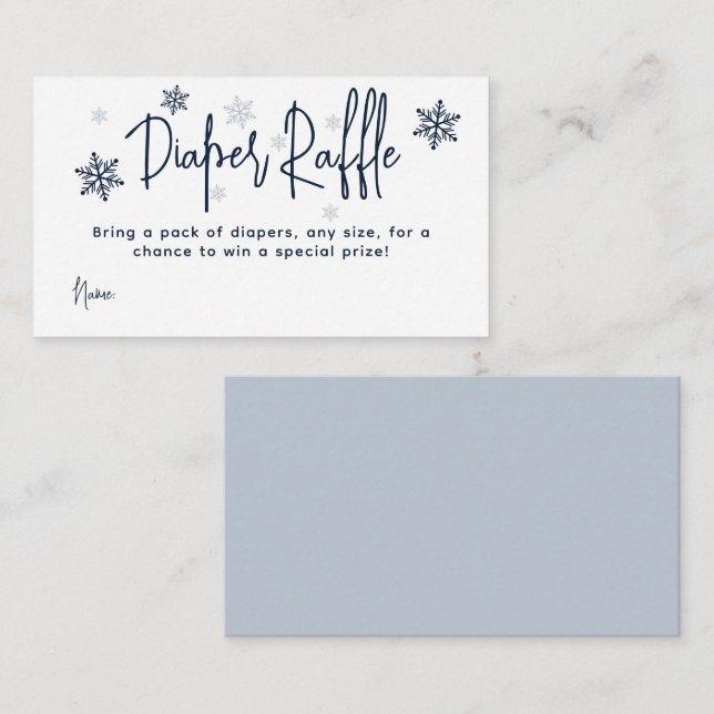 Minimalistisk enkel modern vinterdusch i Pojke Tilläggskort (Fram/baksida)