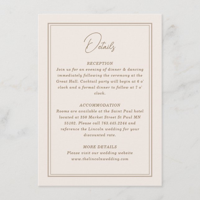 Minimalistisk Enkel Ornamenterad Ram Tilläggskort (Framsida)