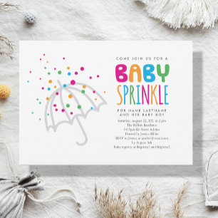 Minimalistisk enkel paraplytisk Modern Baby Sprink Inbjudningar