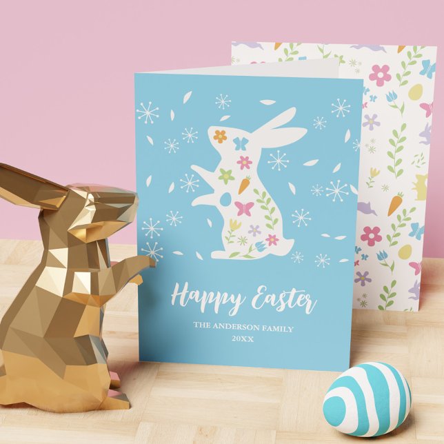 Minimalistisk enkel Pastel-Påskhare Helgkort (Minimalist Simple Pastel Easter Bunny Holiday Card)