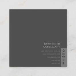 Minimalistisk enkel professionell grått fyrkantigt visitkort