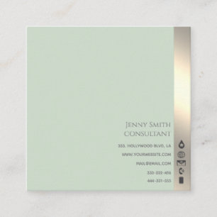 Minimalistisk enkel professionell neo mint guld fyrkantigt visitkort