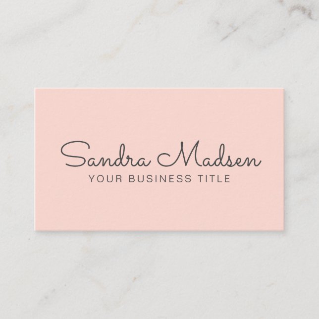 Minimalistisk enkel Professionell-typografi-Rosa Visitkort (Framsida)