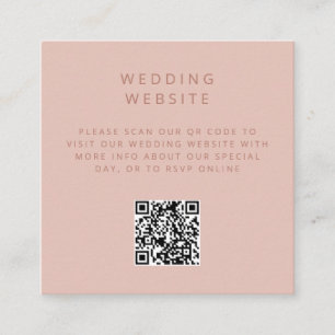Minimalistisk enkel QR Code bröllop-webbplats Tilläggskort