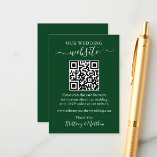 Minimalistisk enkel QR-Grönt på Bröllop webbplats Tilläggskort