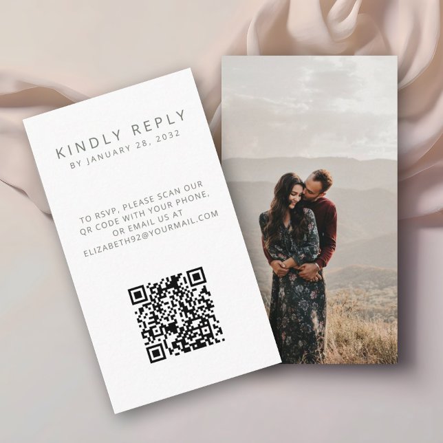 Minimalistisk enkel QR-kodsfoto OSA Tilläggskort (Skapare uppladdad)