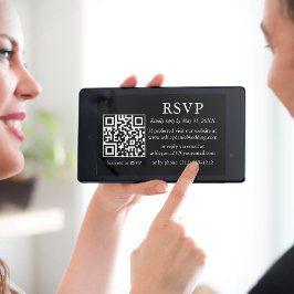 Minimalistisk enkel QR-OSA i Bröllop Kort