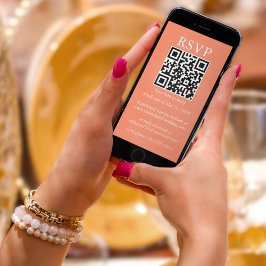 Minimalistisk enkel QR-OSA i Bröllop Kort