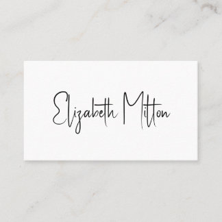 Minimalistisk Enkel Ren Svart&Vit Elegant Visitkort