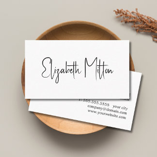 Minimalistisk Enkel Ren Svart&Vit Elegant Visitkort