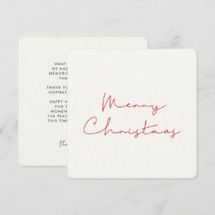 Minimalistisk enkel röd text God jul Julkort