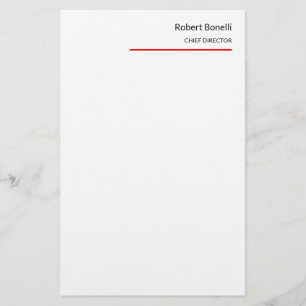 Minimalistisk Enkel Röd Vit Modern Brevpapper