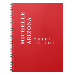 Minimalistisk Enkel Röd & Vit Professionell Modern Anteckningsbok