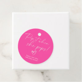 Minimalistisk Enkel Rosa Baby shower Pop it Gåvor Etiketter