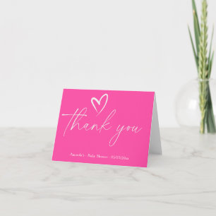 Minimalistisk Enkel Rosa Bebis shower tackkort
