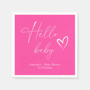 Minimalistisk enkel Rosa Hej Baby Pappersservett
