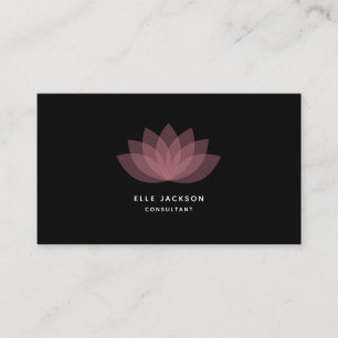 Minimalistisk enkel rosa lotus black visitkort