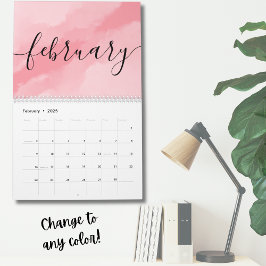 Minimalistisk enkel skriptkalligrafi valfritt år kalender