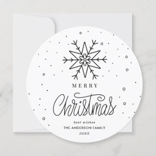 Minimalistisk Enkel Snöflinga Jul Kort