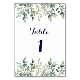 Minimalistisk enkel Söt lövs grenar bröllop Bordsnummer