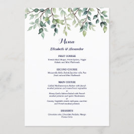 Minimalistisk enkel Söt lövs grenar bröllop Meny