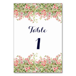 Minimalistisk enkel Söt ro blommigt bröllop Bordsnummer