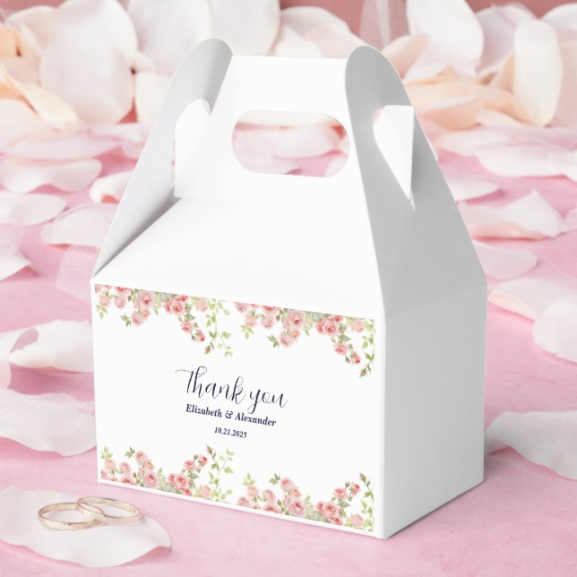 Minimalistisk enkel Söt ro blommigt bröllop Presentaskar (Bröllop)