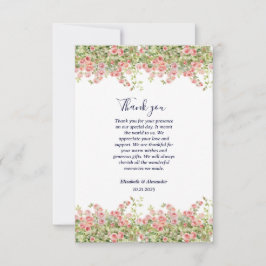 Minimalistisk enkel Söt ro blommigt bröllop Tack Kort
