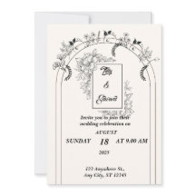 Minimalistisk enkel svart och benvit Bröllop