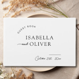 Minimalistisk enkel svart och vit Bröllop Gästböcker