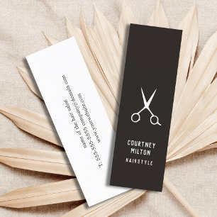 Minimalistisk enkel svart och vit hårslips mini visitkort