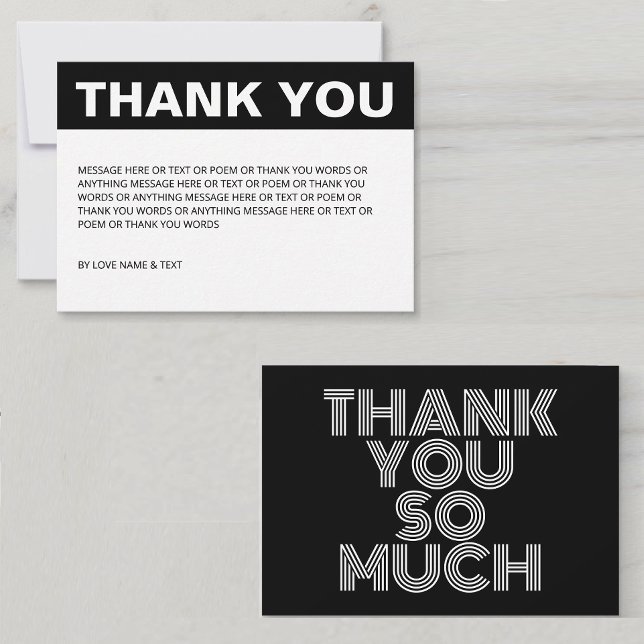 Minimalistisk enkel svart och vit tack kort (Minimalist Thank You Card
Simple Thank You Card
Black and White Thank You Card
Professional Thanks)
