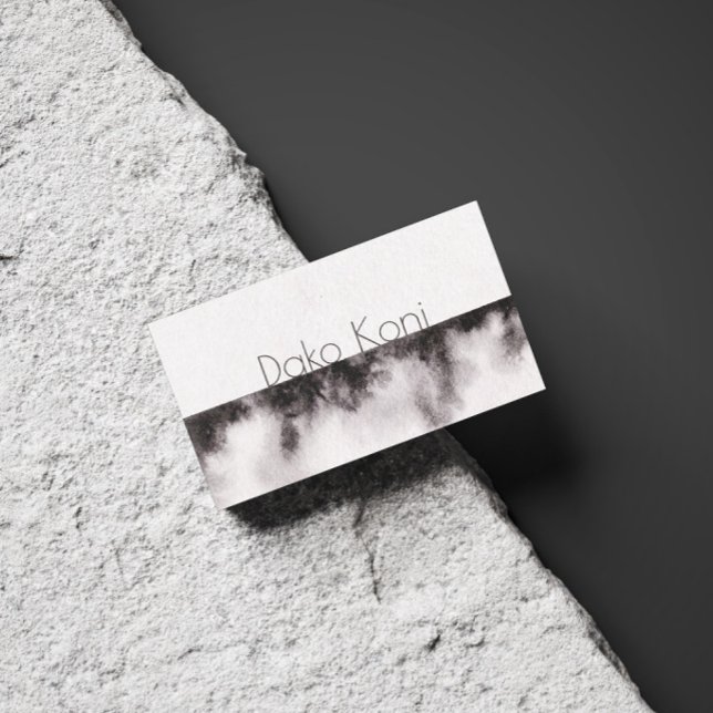 Minimalistisk enkel svart och vit vattenfärg visitkort (Skapare uppladdad)