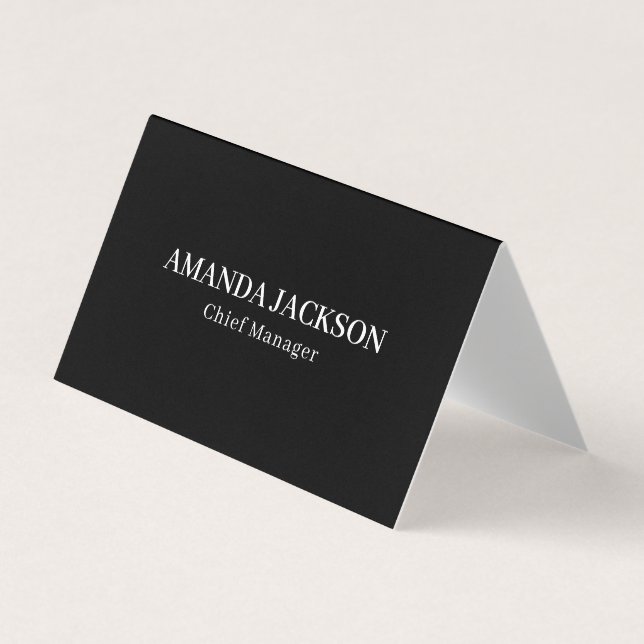 Minimalistisk Enkel Svart Professionell Trendig Visitkort (Framsida)