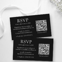 Minimalistisk enkel svart QR-Bröllop OSA Tilläggskort