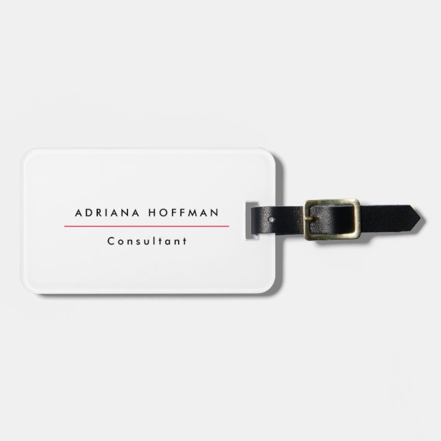 Minimalistisk enkel svart vit Professionell Bagagebricka (Horisontell Framsida)
