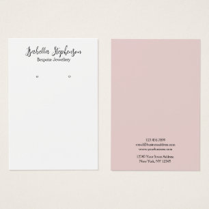 Minimalistisk Enkel Svart Vit Rosa Örhänge Display Visitkort