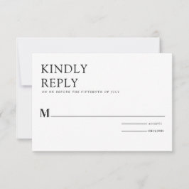 Minimalistisk enkel svartvit Elegant Inbjudningar