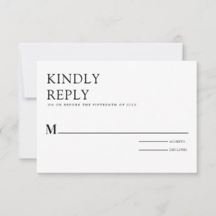 Minimalistisk enkel svartvit Elegant Inbjudningar