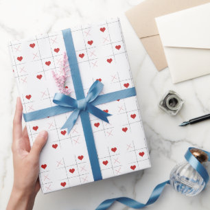 Minimalistisk, enkel, tac-toe Alla hjärtans dag Presentpapper
