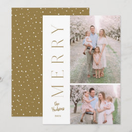 Minimalistisk enkel typografi 2-foto-Helgdag Julkort