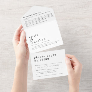 Minimalistisk enkel typografi oavsett Färg Bröllop