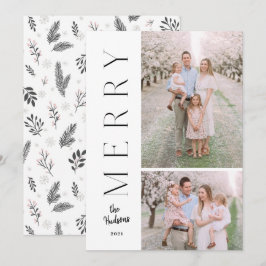 Minimalistisk enkel typografi, Rustic 2-foto Julkort