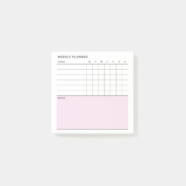 Minimalistisk enkel veckoplaneringskalender post-it block (Framsida)